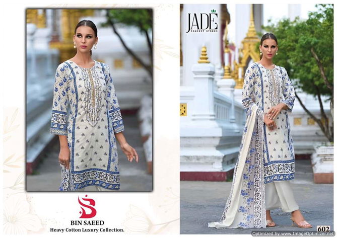 Bin Saeed Vol 6 By Jade Heavy Lawn Cotton Pakistani Dress Material Wholesale Clothing Suppliers In India
